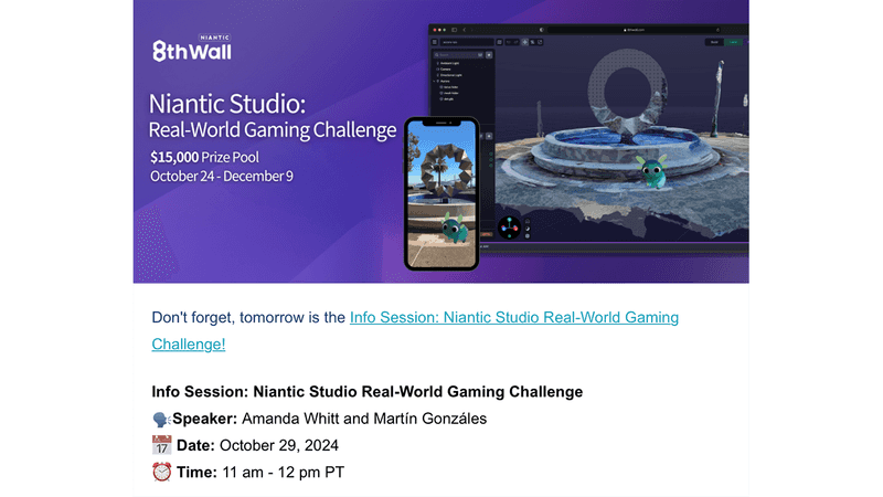 Niantic Studio Real-World Gaming Challenge news story