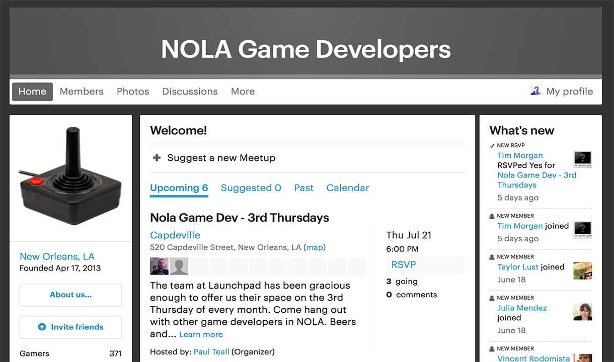 Nola Game Developers Meetup Apr 17 news author